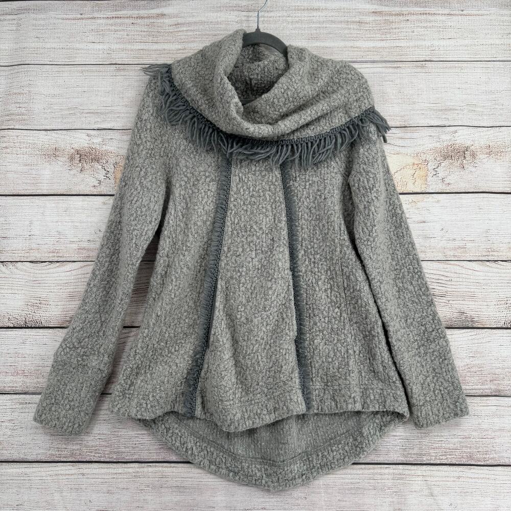 Angel of the North Anthropologie Cowl‎ Neck Wool Blend Sweater Womens M Gray